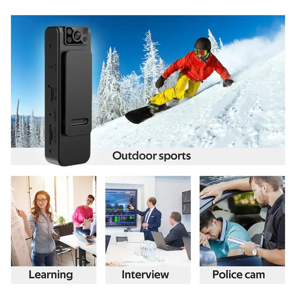 2023 NEW HD 1080P Noise Reduction Camera Portable Back Clip Walk-around Wireless Body Wearable Camera DV For 1080p Recorder R6L8