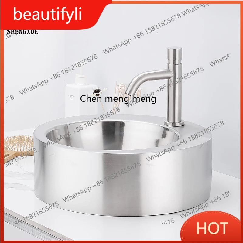 

A139 304 stainless steel countertop basin creative bathroom hand wash basin balcony laundry household basin