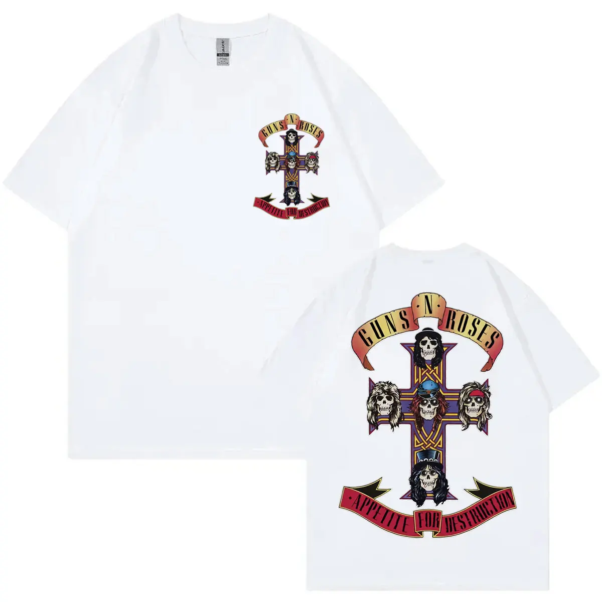 Guns N Roses Appetite for Destruction Album Graphic T Shirts Rock Hip Hop Short Sleeve T-shirt Men Casual Loose T-shirts