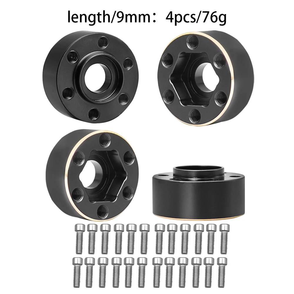 Messinggewichte, 12 mm Rad-Sechskantnabe, erweiterter Adapter für 1/10 RC Crawler 1,9 2,2 Zoll Räder, Felge, Axial SCX10, TRX4, Gegengewicht
