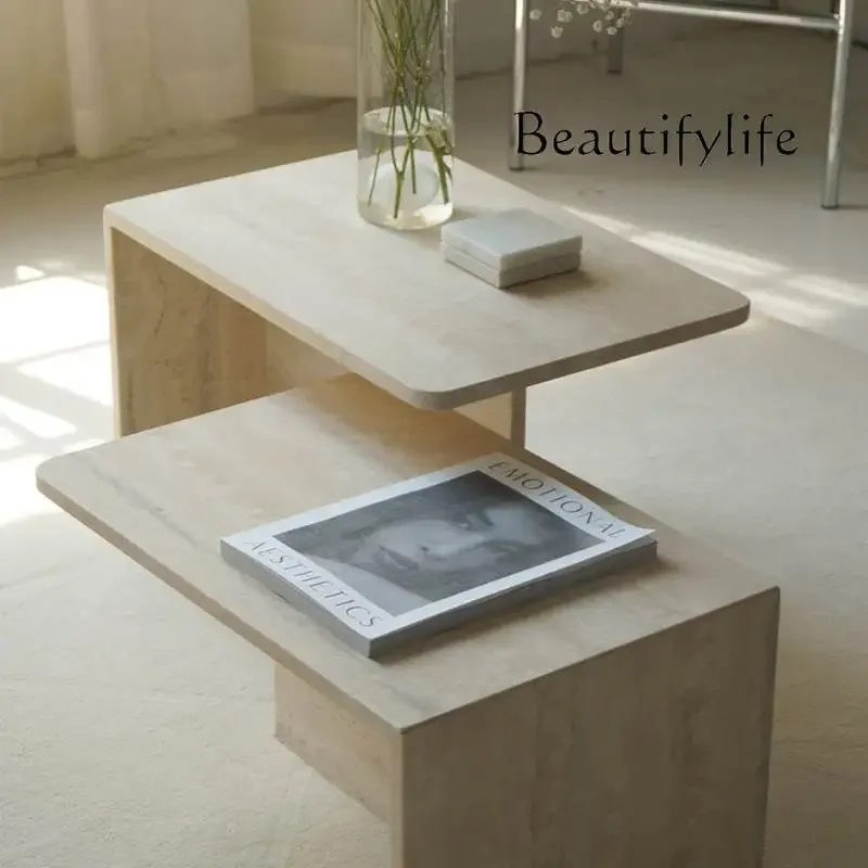 Nordic Entry Lux Style Natural Marble Tea Table Modern Simple Home Living Room Combination Side Table