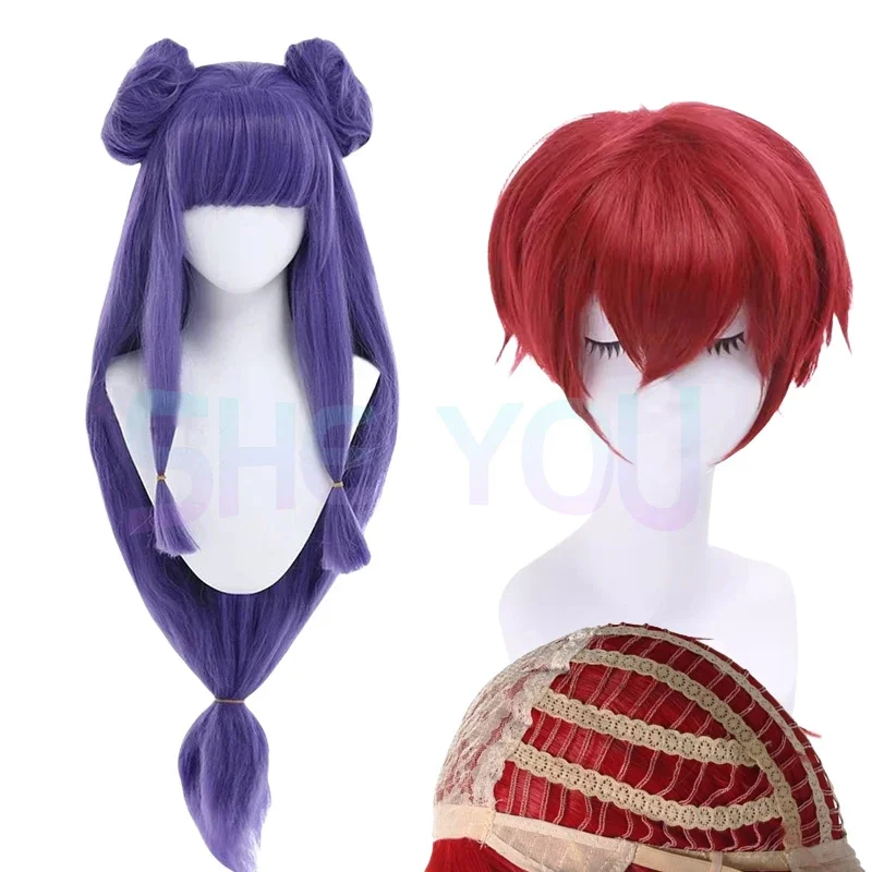 Pelucas de Cosplay de Anime Ranma 1/2 Ranma Nibun-no-ichi, champú Ranma uno medio, pelucas resistentes al calor para mujeres, gorro de peluca