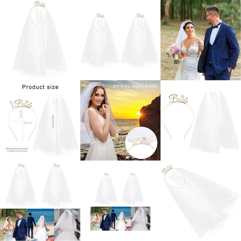 

31BF Wedding Veil Headband Engagement Event Bridal Veil Wedding Bride Veil Headpiece