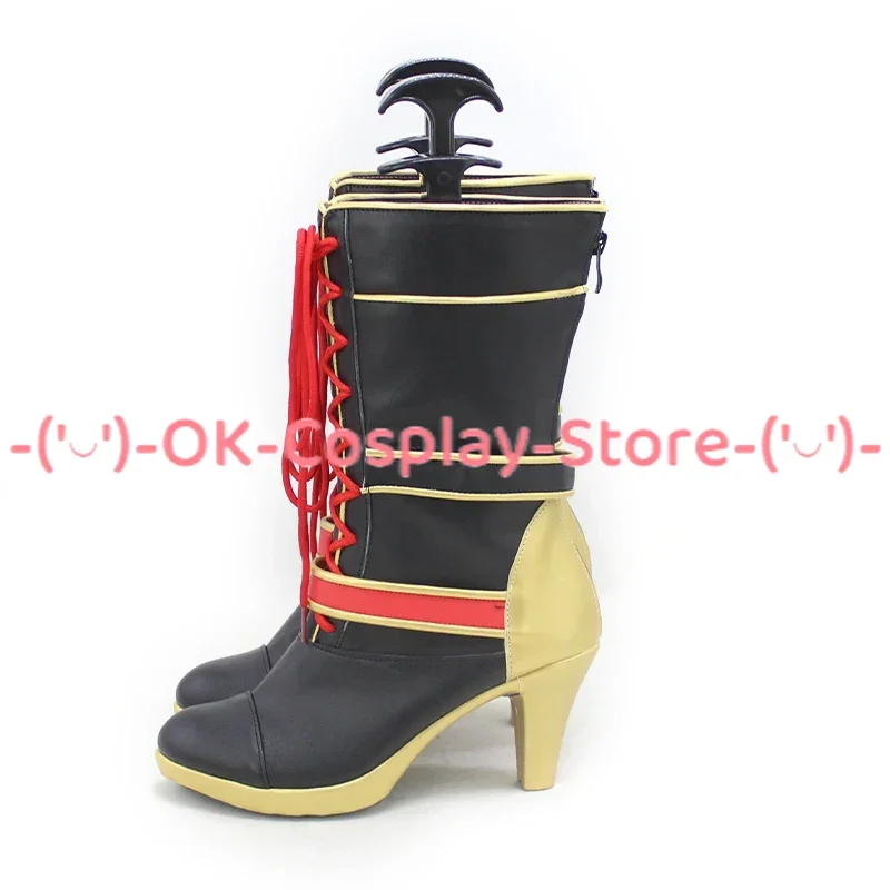 PU Couro Sanya Cosplay Sapatos, Vtuber Kuzuha Prop, Botas de Carnaval de Halloween, Custom Made