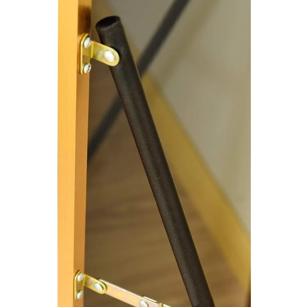 Goldfarbener Ganzkörper-Wandspiegel mit Ständer für Schlafzimmer und Ankleidezimmer, 64 x 21, ideal für die Ganzkörperansicht