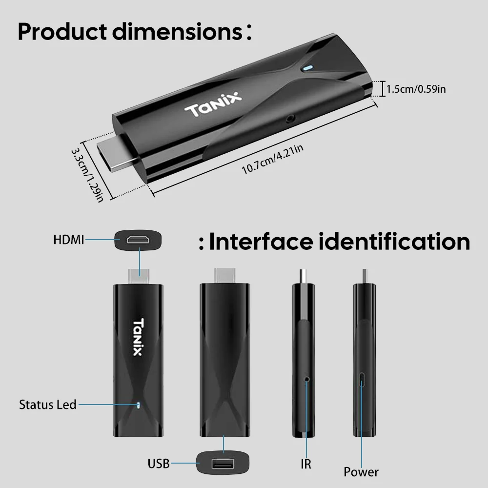   TANIX TX8 TV stick Android 10 TV Stick Allwinner H313 2GB 16GB 2.4G WIFI 4K MINI TV Dongle Smart TV Box
