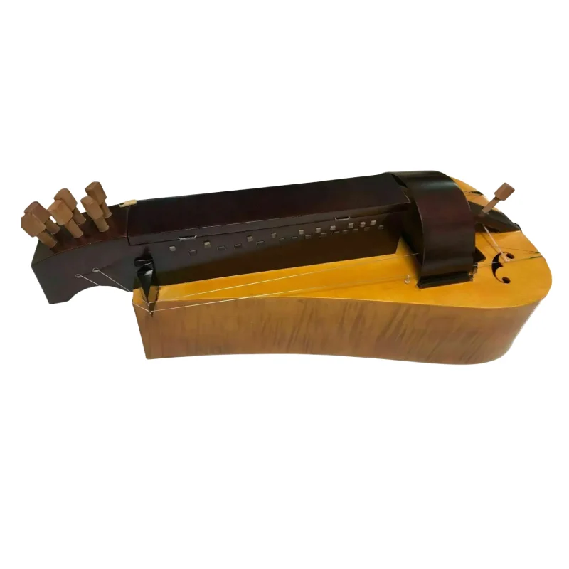 Hand Made Brown-Yellow 6 strings 24 keys Hurdy Gurdy,Pretty Maple wood