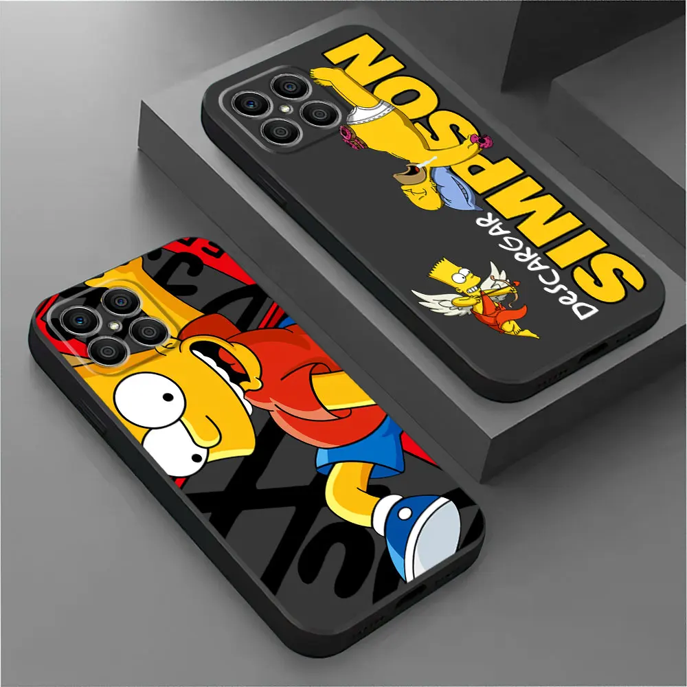 Case For Huawei Honor X8a X8 90 Lite X9a 8X 70 X7 Magic5 Pro P30 P20 P40 X6 X6a P Smart Z Soft Phone Cover Simpsons Bart Homer