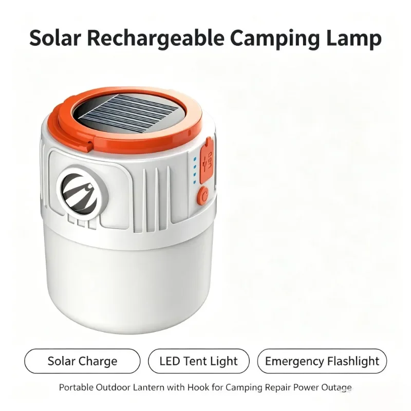 SMILING SHARK Multifunctional Solar & USB Dual Charging LED Camping Lantern High Lumen Powerful Handheld Flashlight