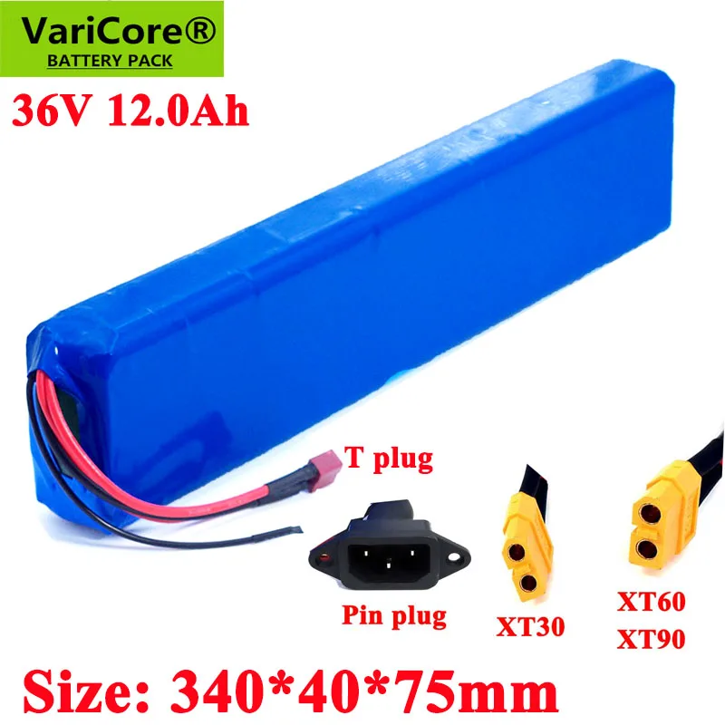 VariCore 36V 12.0Ah 10Ah 8.0Ah 18650 lithium ion battery pack with 42V 20A BMS 600W