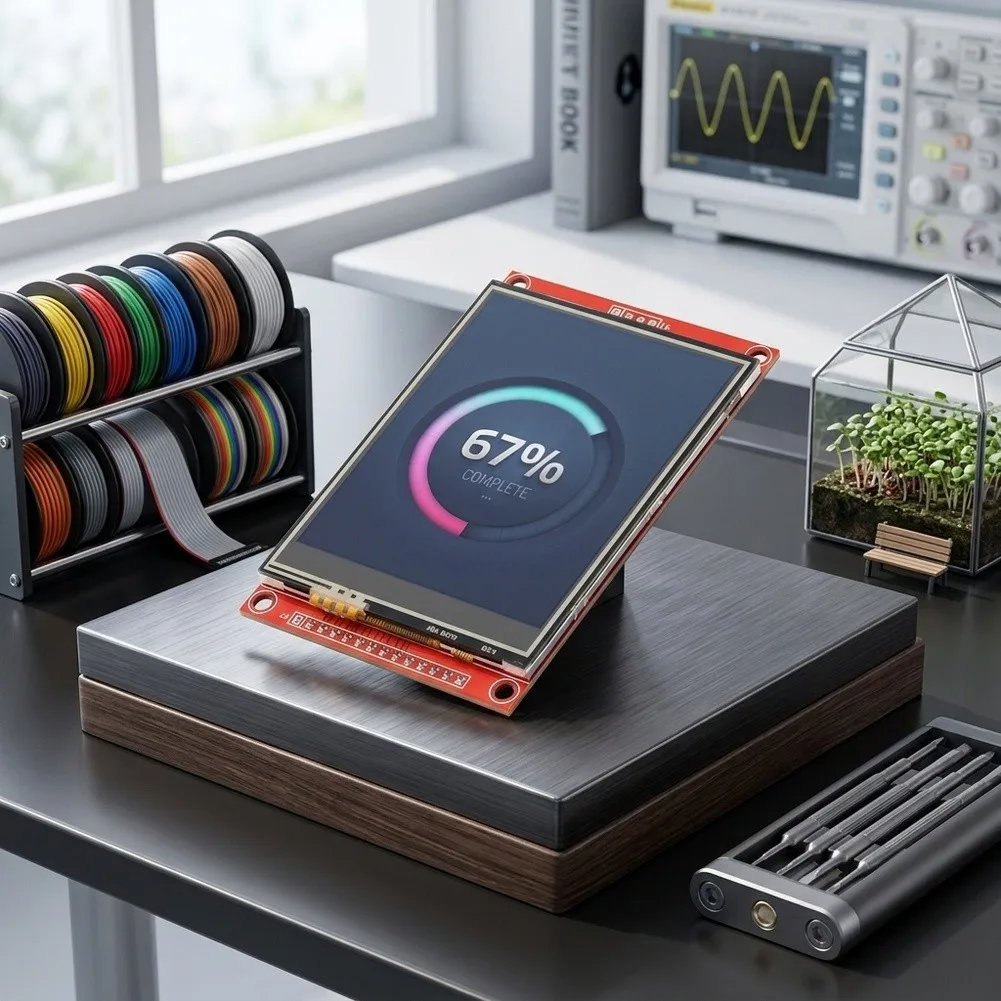 3.2 inch 240x320 For SPI TFT LCD Module with Resistive Touch and For SD Card Slot for Battery Powered Projects