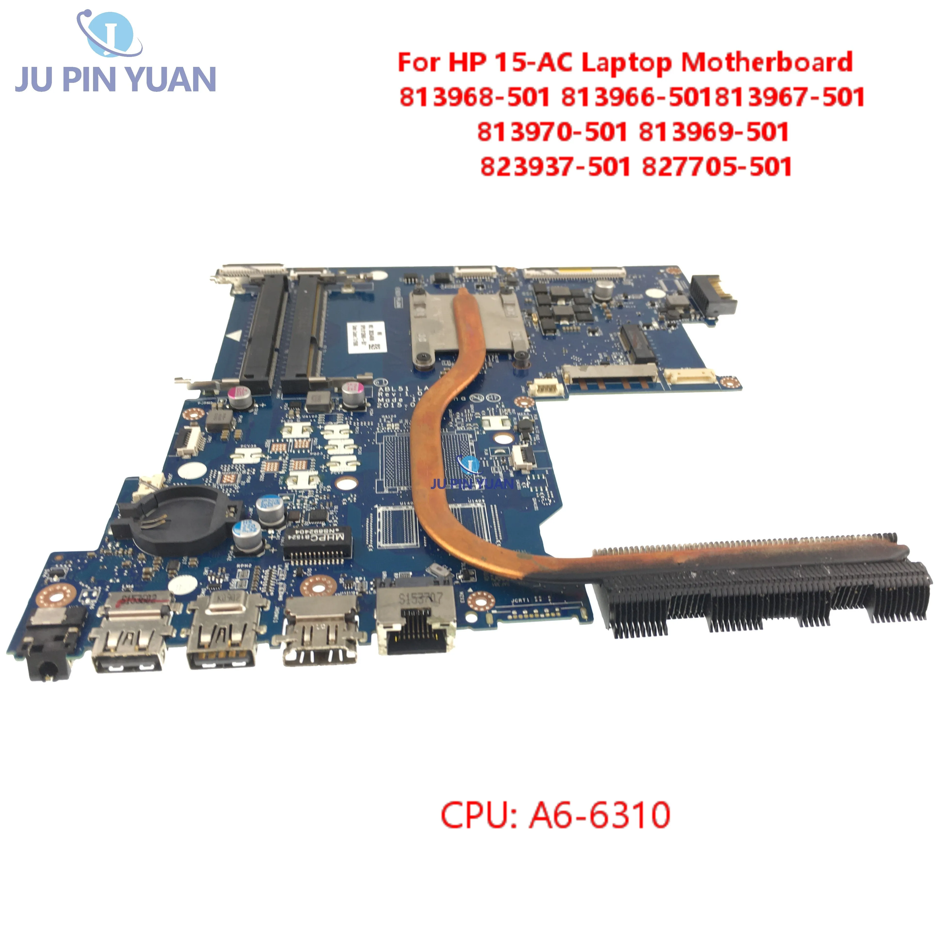 

For HP 15-AC Laptop Motherboard 813968-501 813966-501 813967-501 813970-501 813969-501 823937-501 827705-501 601with heatsink