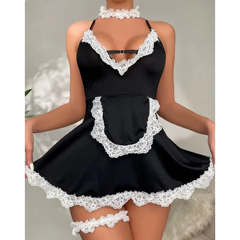 Erotic Underwear Porno Woman Maid Lingerie Sexy Dress Lingerie Cosplay Costumes Uniform Female Lenceria Sexi Role Play Outfit