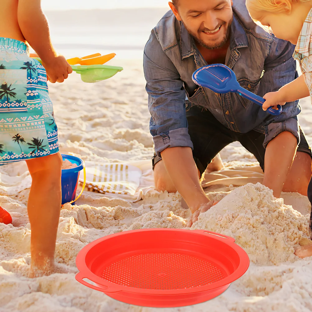 

2 Pcs Beach Screen Interactive Sand Toys Plastic Sifter Portable Tray Sieves Pp