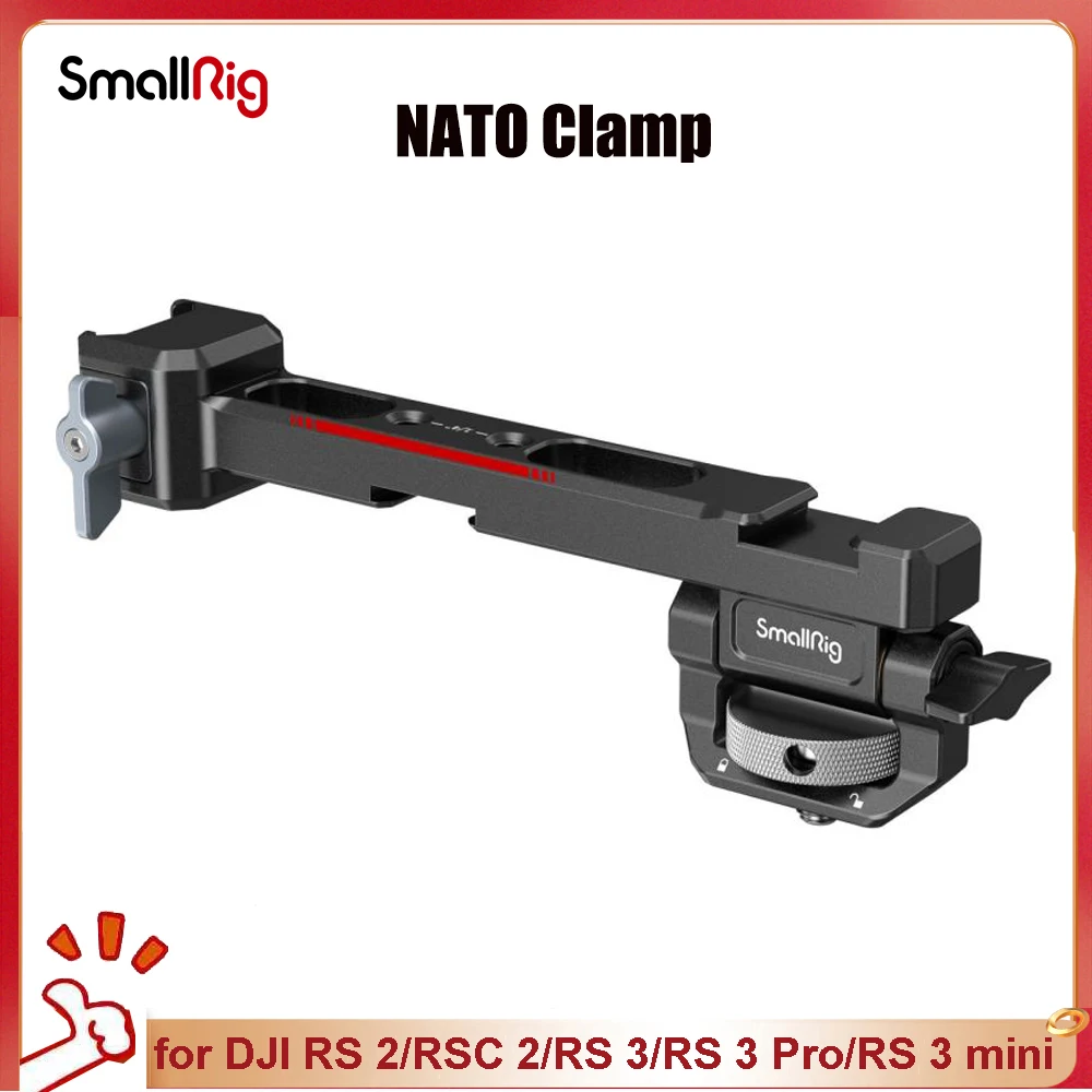 

SmallRig Monitor Holder Mount with NATO Clamp Supports Monitors for DJI RS 2/RSC 2/RS 3 / RS 3 mini Monitor Bracket Support Arm