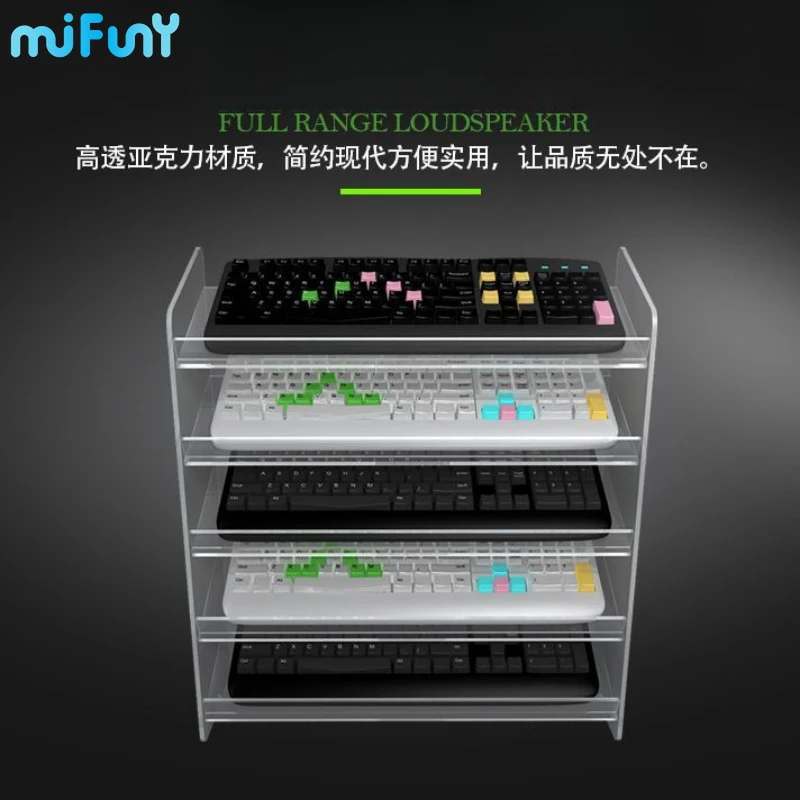 

MiFuny Keyboard Display Stand Transparent Acrylic Cabinet Desktop Storage Shelf PC Computer Mechanical Keyboards Storages Rack