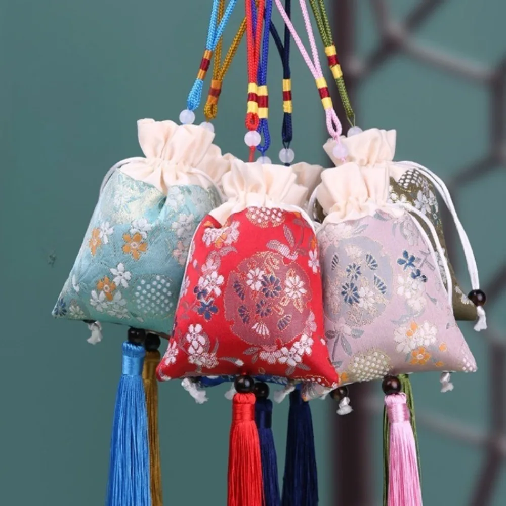 Chinese Embroidered Sachet Empty Bag, Cotton Linen Pouch, Car & Wardrobe Hanging Pendant