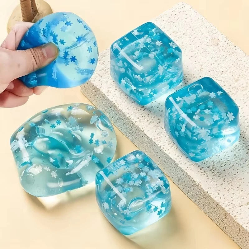 Weiche Squishy Schneeflocken-Eiswürfel Langsam Aufsteigende Sensorische Fidget-Spielzeuge Weiche Stressabbau-Quetschpuppen Beruhigendes Entspannungswerkzeug Partygeschenke