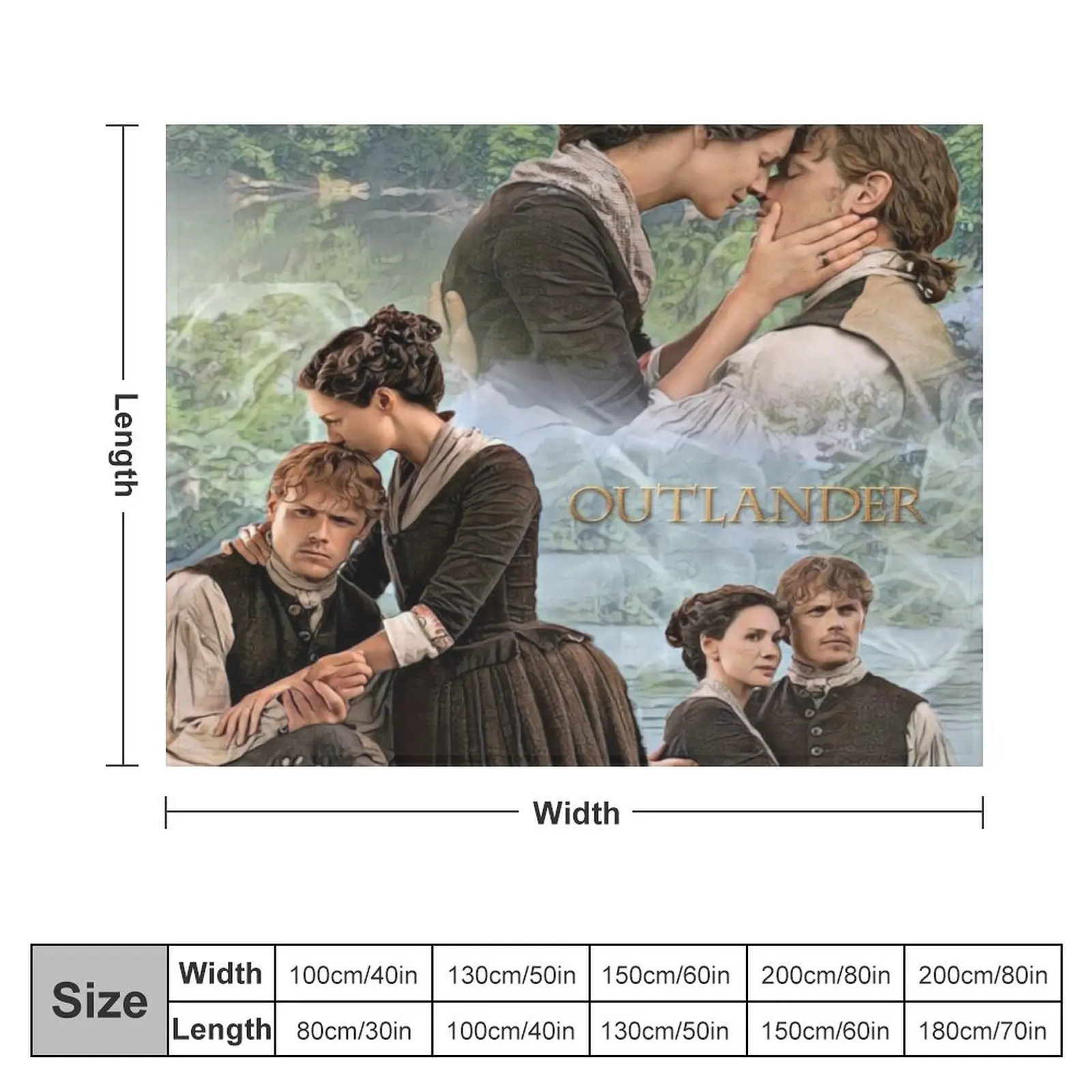 Jamie and Claire Fraser/Outlander Throw Blanket Polar Plaid on the sofa Softest Blankets