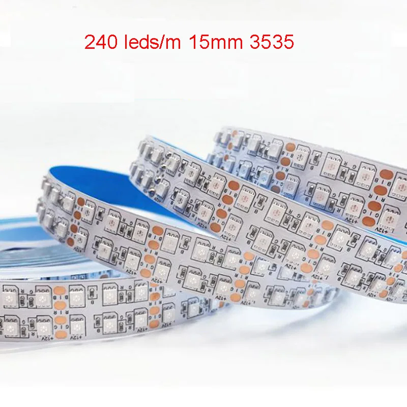 5m 12v 24v wodoodporny 5mm 8mm 15m 3535 listwy RGB LED 240 led/m 120 led/m kolorowy miękki elastyczna taśma wymienny na zewnątrz wewnątrz