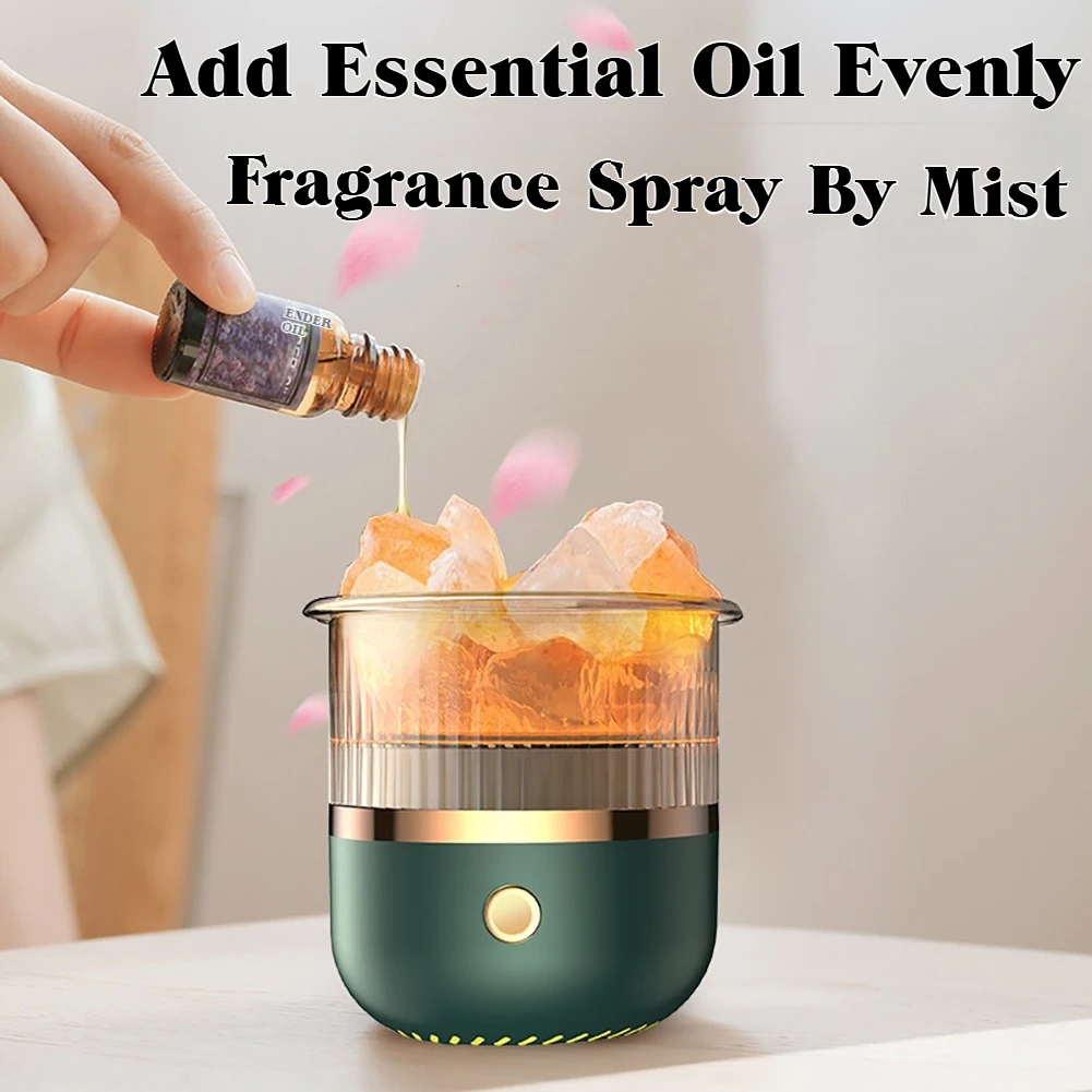 Salt Stone Aroma Diffuser with Multi-Color LED Light Essential Oil Humidifier for Home and Car Air Freshening