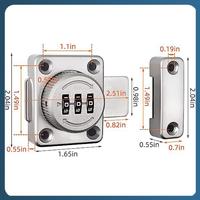 AB02 Mechanical Keyless Cabinet Lock, Swivel Drawer Lock Combination Lock, Combination Latch File Cabinet Lock