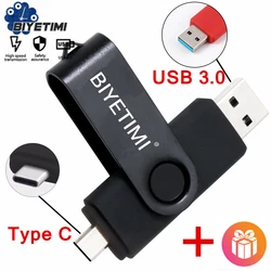 Biyetimi Usb Flash Drive 64Gb Type C 3.0 128Gb Pen Drive 256Gb Stick TYPE-C Real Capaciteit Geheugen voor Telefoon En Pc