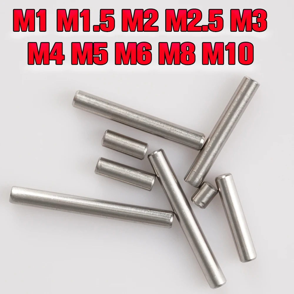 Dowel Pin GB119 M1 M1.5 M2 M2.5 M3 M4 M5 M6 M8 M10 Cylindrical Locating 304 Stainless Steel Fixing Shaft Pins Round Solid Rod