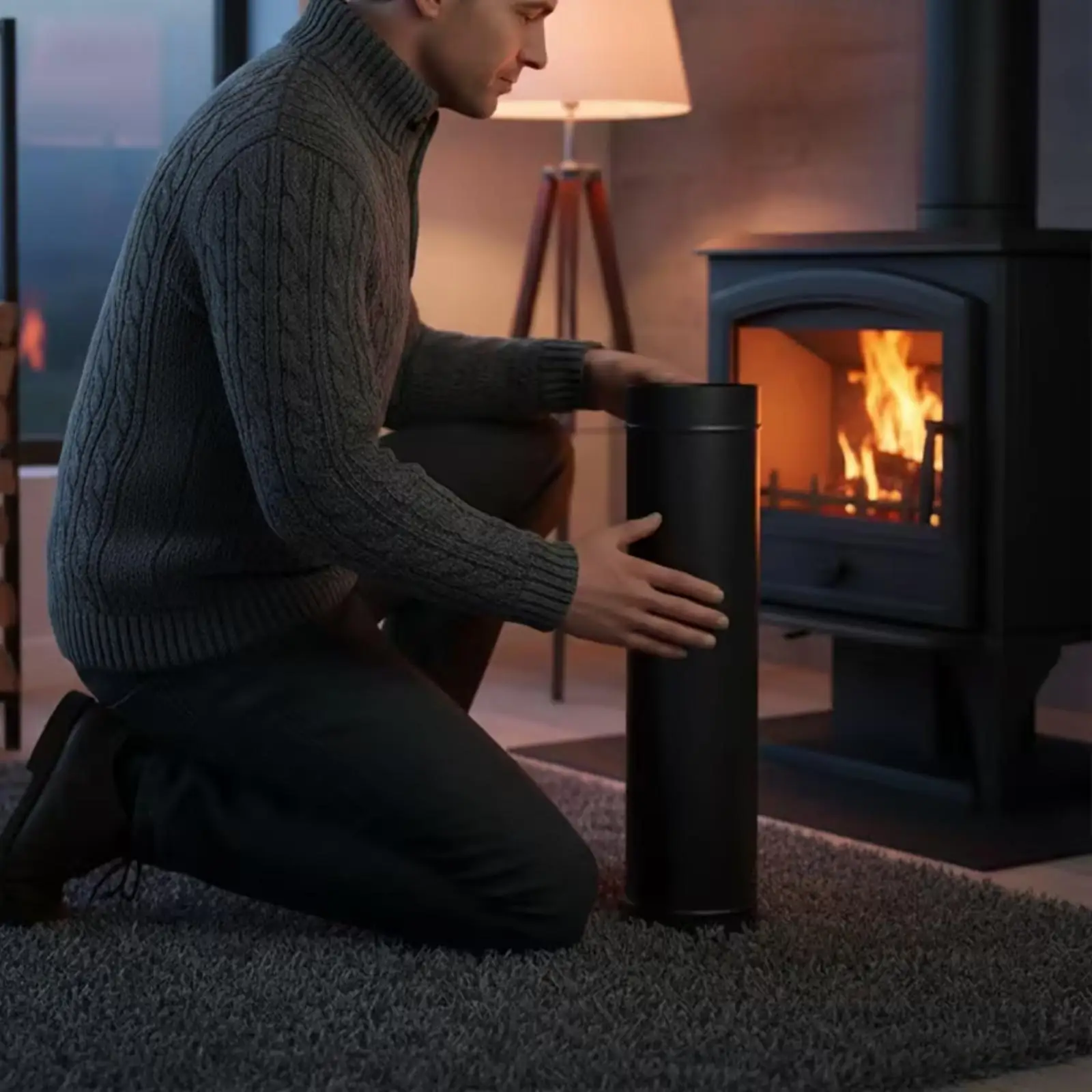 Chimney Tee with Clean-out Cap Black Chimney Tee with Cap Long-Lasting