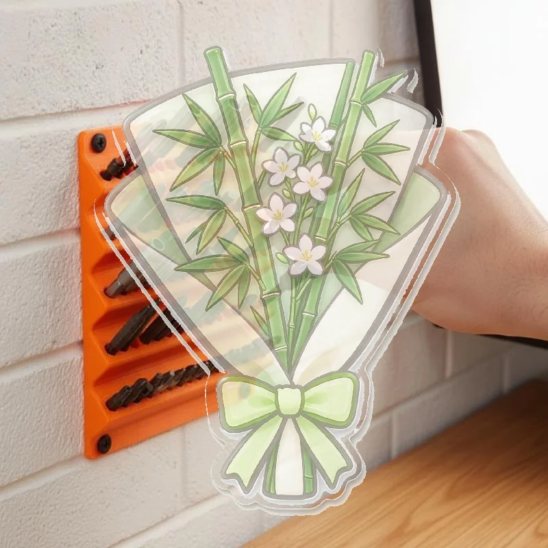 Wall Mounted Hexagonal Batch Head Storage Rack 6.3mm Clear Classification Bracket for Garage Tool Management