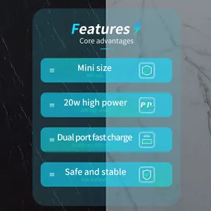شاحن KUULAA-GaN PD USB C لأجهزة iPhone ، 20 واط ، 15 ، 14 ، 13 ، 12 Pro Max ، ميني ، هاتف SE ، QC 3.0 ، PD 3.0 ، USB Type-C ، شحن سريع لجهاز iPad Air أفضل 10 بيلا كوداي للجوال مبيعا - رقم 5