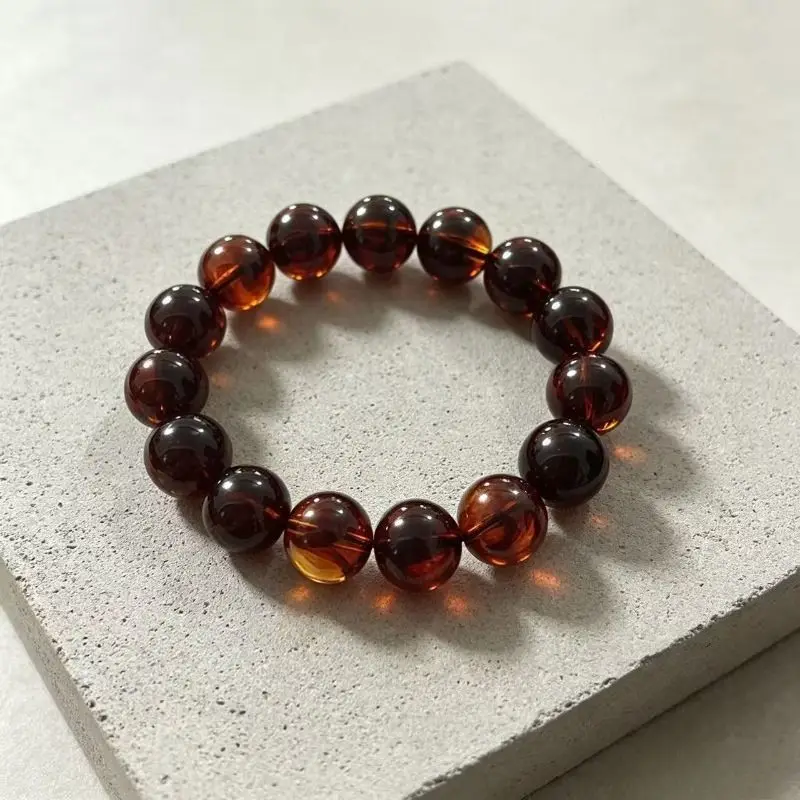 Traditional Ethnic Style Second Generation Single Circle Amber Honey Wax Bracelet Handicrafts