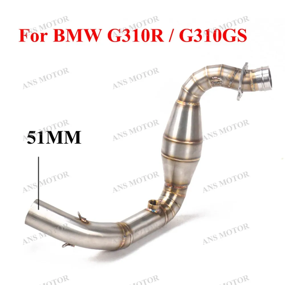 Slip On For BMW G310R G310GS Motorcycle Exhaust Escape Muffler G310R Exhaust 51MM Middle Pipe