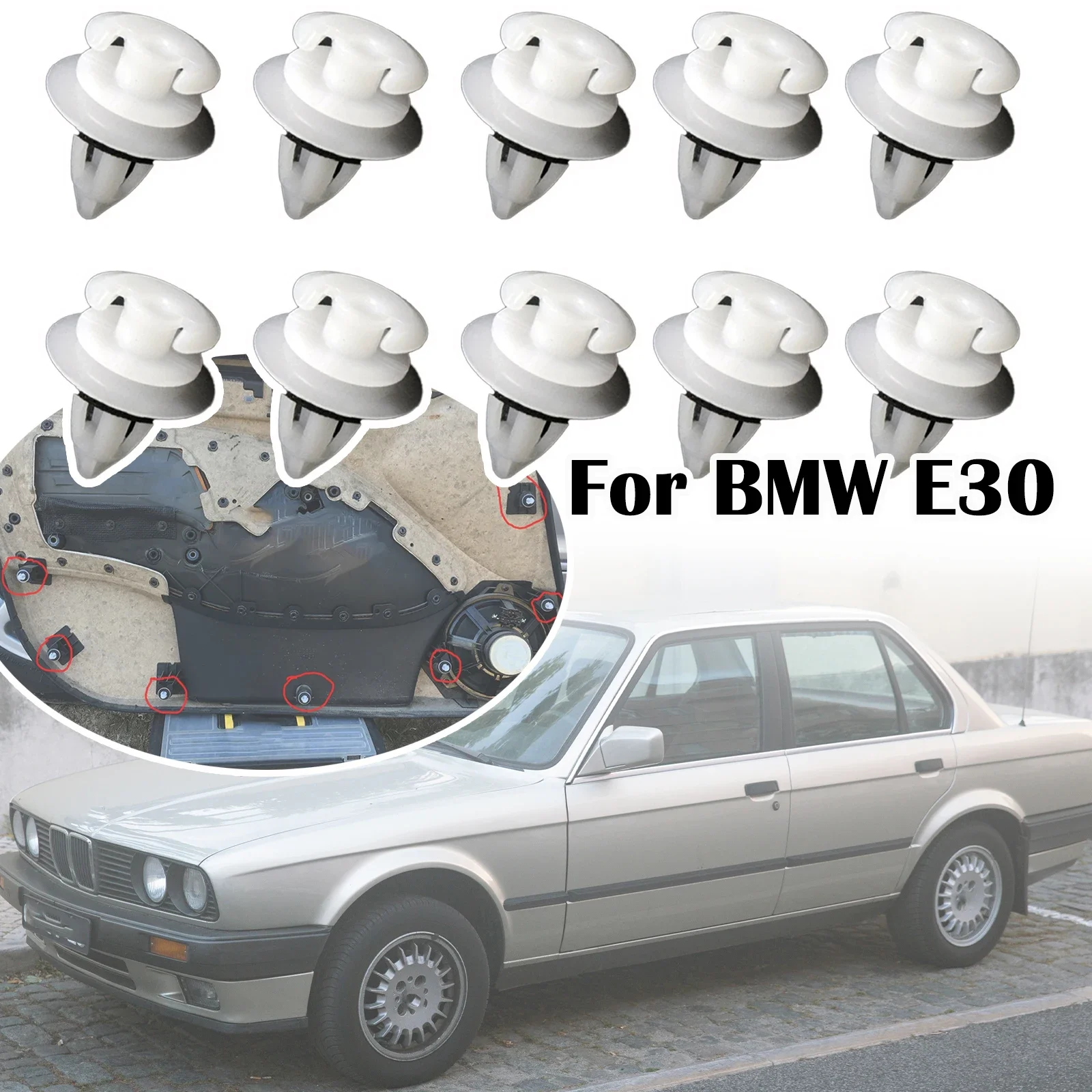 

20Pcs For BMW E30 315 316i 318i 320is 324d 325e M3 Door Panel Card Trim Rivet Clips 1982 - 1988 1989 1990 1991 1992 1993 1994