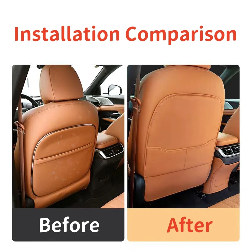 For Xpeng G9 2024 2023 2022 Leather Seat Back Kick Protector, Backseat Kick Mat Seat Cover Waterproof Armrest Box Anti Kick