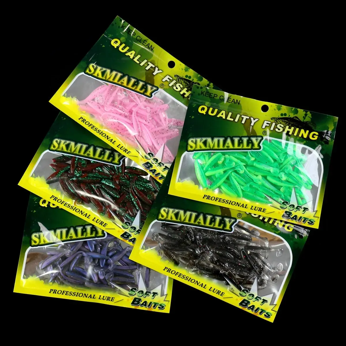 50 قطعة من طُعم الصيد الناعم الصغير، طُعم دودة على شكل حرف T، طُعم صناعي من السيليكون، أدوات صيد باس بايك