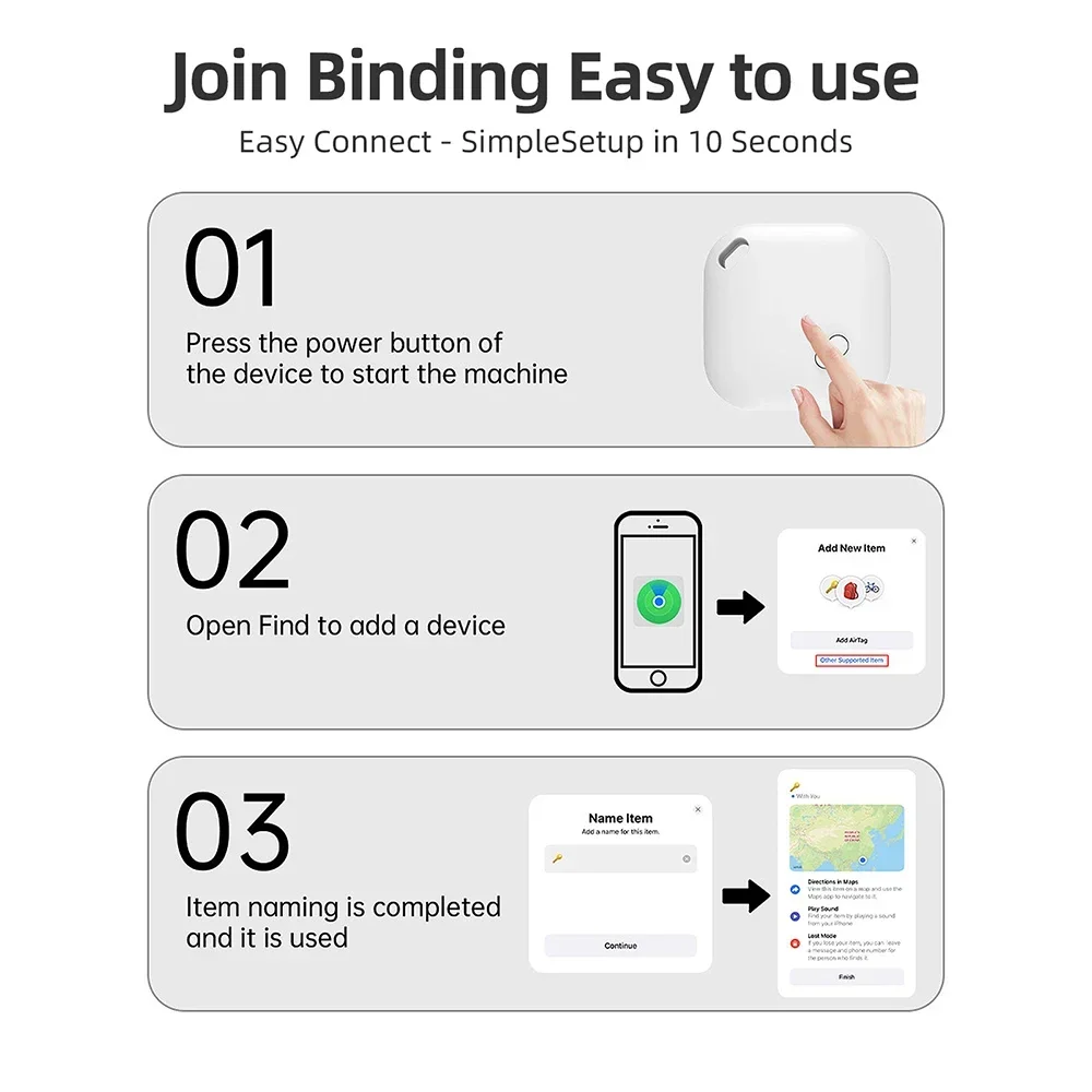 Mini dispositivo di localizzazione per Apple Trova la mia chiave Smart iTag Child Finder Pet Car Lost Tracker Smart Bluetooth Tracker Sistema IOS