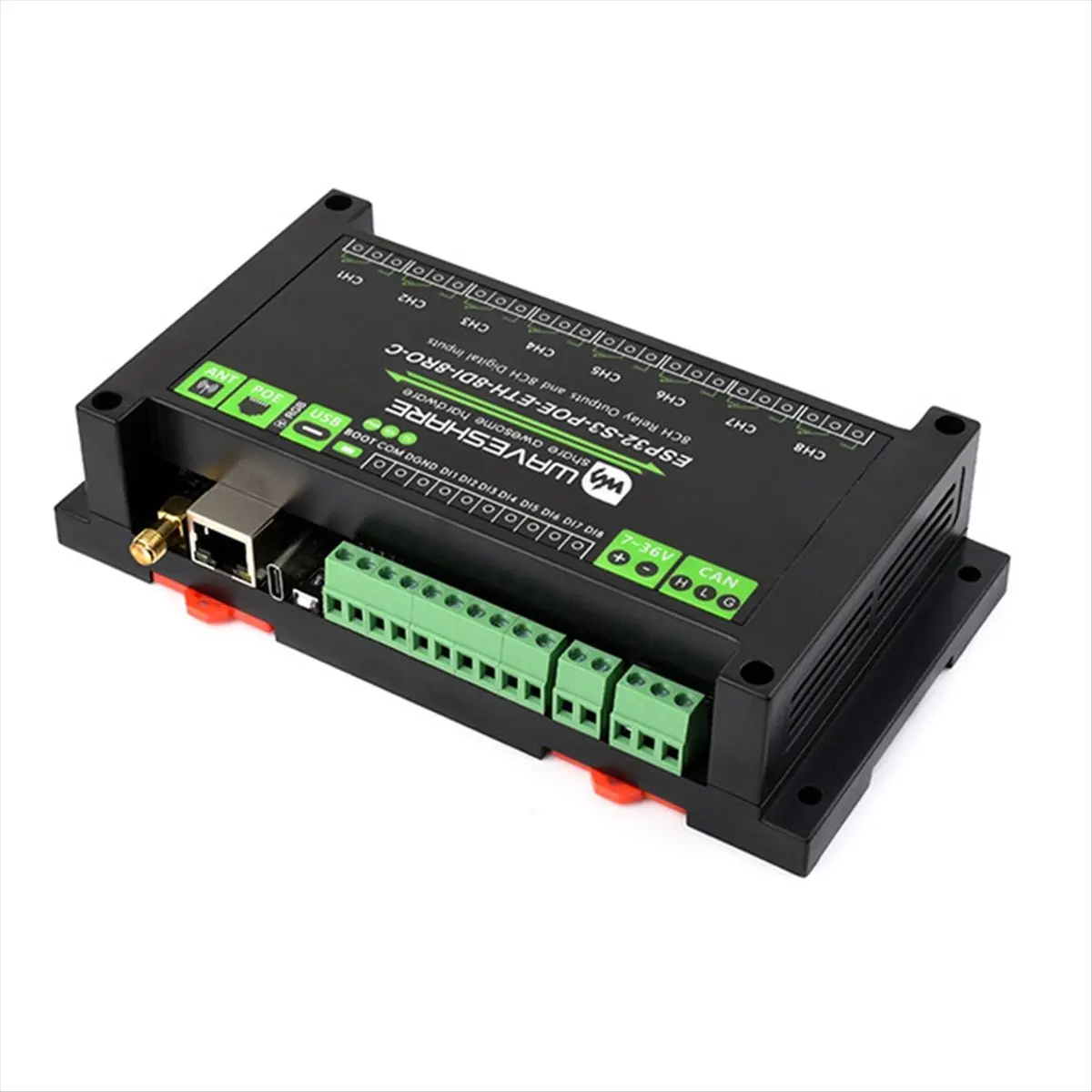 L77A  - Industrial 8CH Wi-Fi Network Relay ETH-8DI-8RO-C Support RS485 Bluetooth or Wi-Fi Remote Control