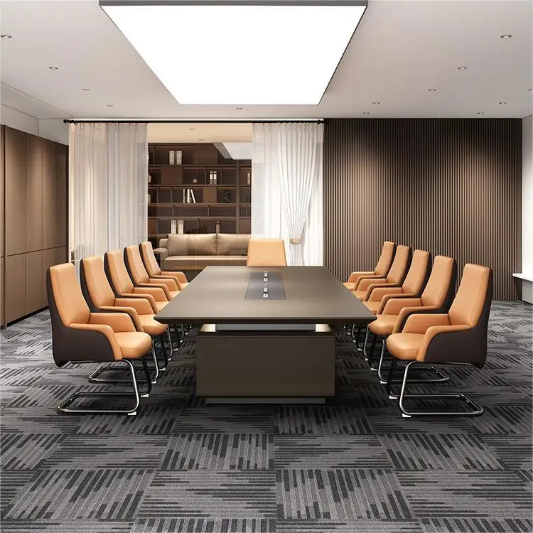 YJQ light luxury large conference long table meeting room reception long negotiation reception table and chair combination