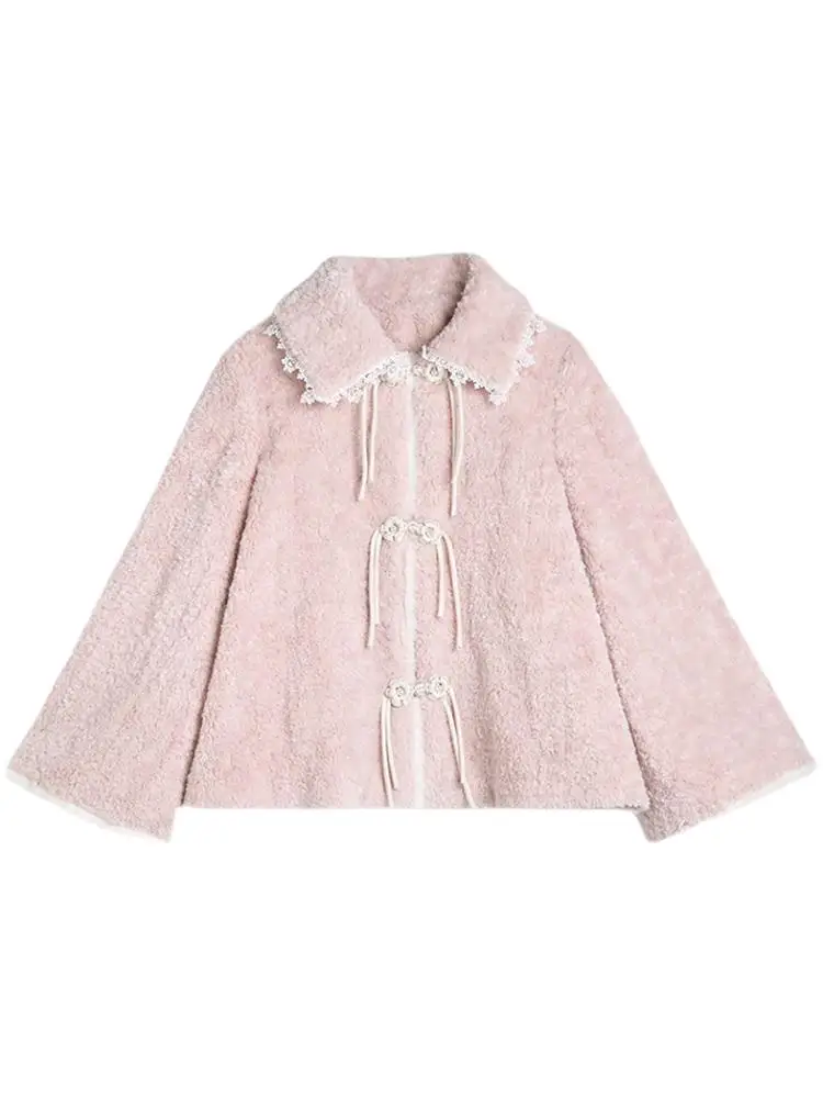 

2025 Women's Clothing Retro Buckle Temperament Faux Fur Coat Winter New 1125