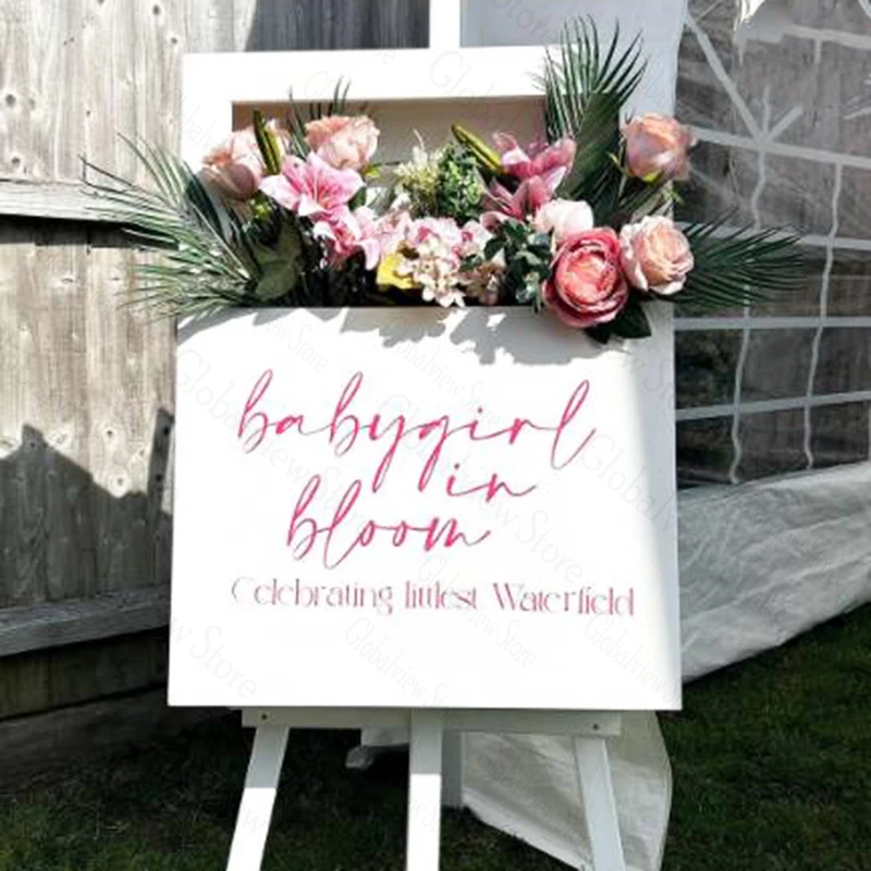 Imagem -04 - Flower Box Welcome Sign Welcome Sign Foam Board Signage para Casamento Festa de Aniversário Baby Shower Decoração de Aniversário em Branco