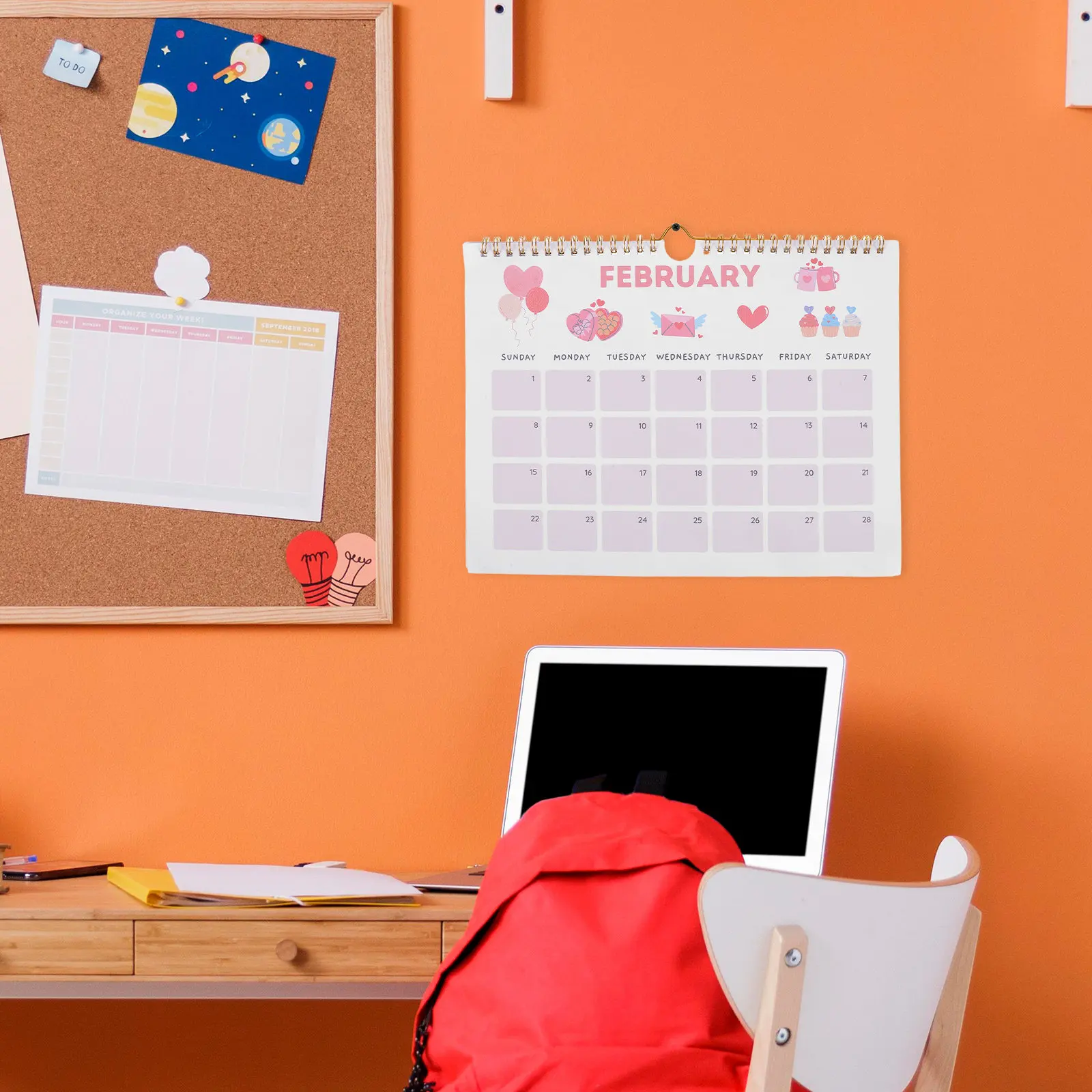 

2026 Monthly Wall Calendar with Coil Binding Minimalist Style Large Print English Calendar for School Home Planning Yearly