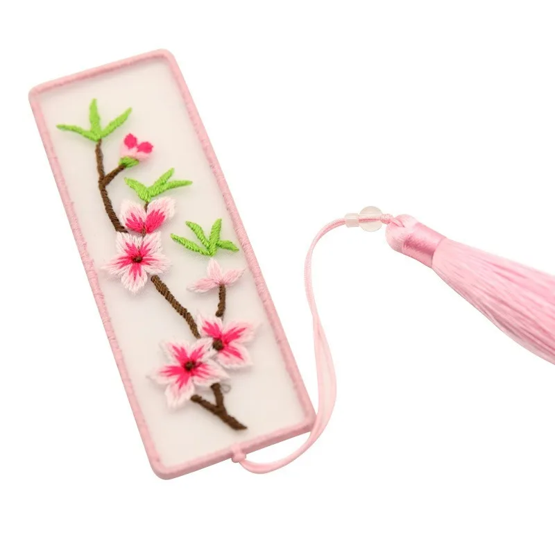 Bookmarks Cross-stitch Plum Blossom Diy Embroidery Peace and Blessing Pouch Stitch for Needlework Needle Minder Organizer Craft