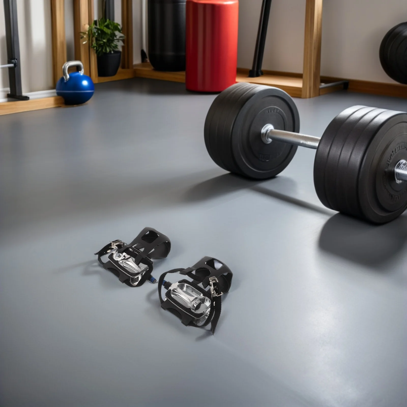 

2 шт. нескользящие стационарные велосипедные педали 1/2 дюйма, двухсторонняя плоская с зажимами для пальцев, замена ремней для езды на велосипеде в помещении, фитнеса