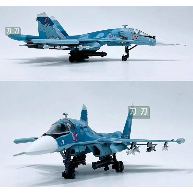 سبيكة نموذج مقاتل عسكري ، طائرة طيران للأولاد ، دييكاست 1: محاكاة طائرة روسية متناسبة Su34 ، SU34