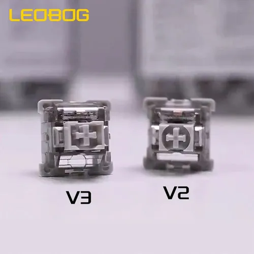 Imagen 2 del producto LEOBOG GreyWood V3 interruptor lineal gris para teclado mecánico personalizado 3 pines DIY teclado para juegos MX RGB interruptor de intercambio en caliente