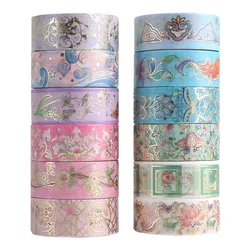12pcs Blooming Flower Washi Tape Set 15mm*2m Floral Adhesive Masking Tapes Home DIY Art Album Stickers Decoration A6033