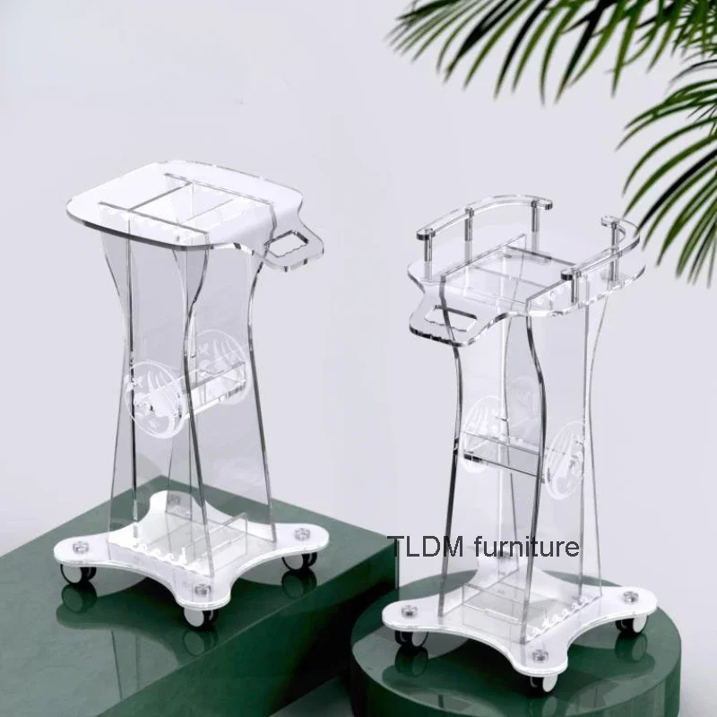 Transparent Professional Beauty Salon Furniture Tray Trolley Aesthetics Medical Storage Cart With Wheels