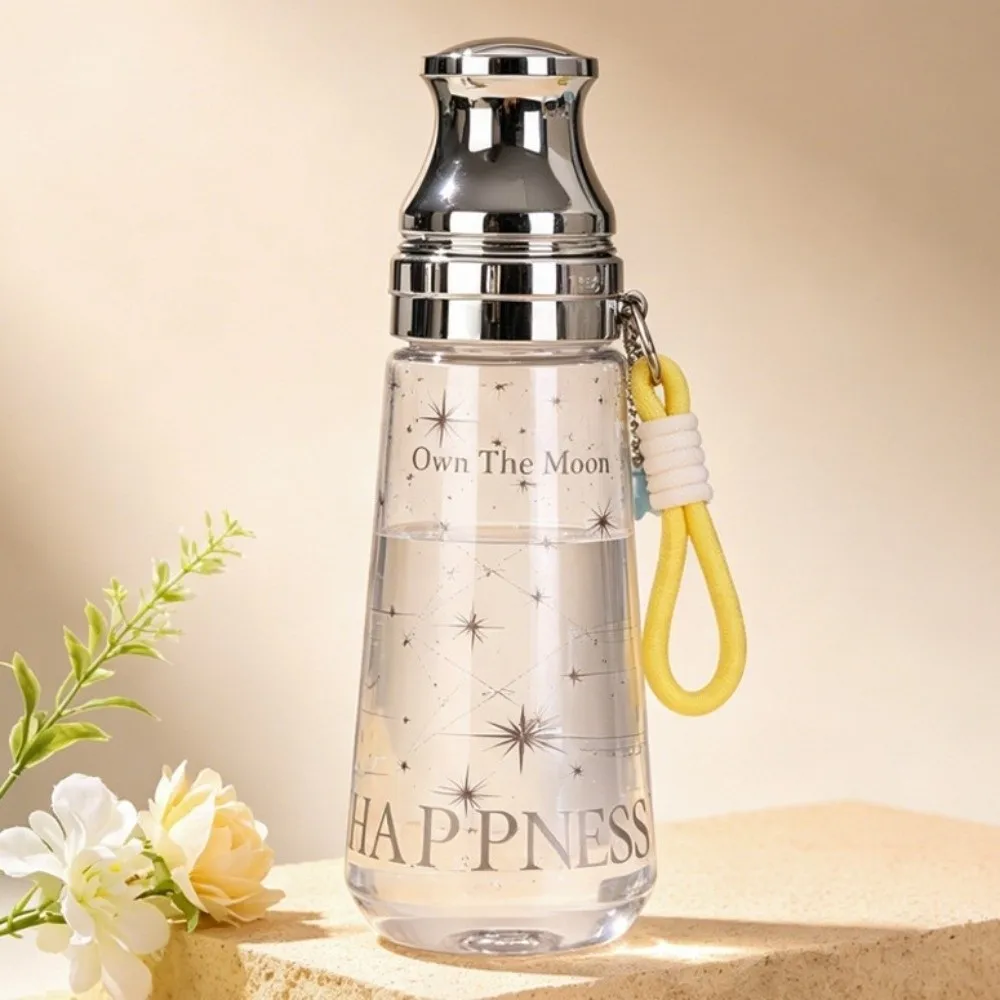 Large Capacity Leopard Print Water Bottle 500ML Bowknot Stars Drink Bottle Plastic Cup Lid Dual-use Kettle for Travel School
