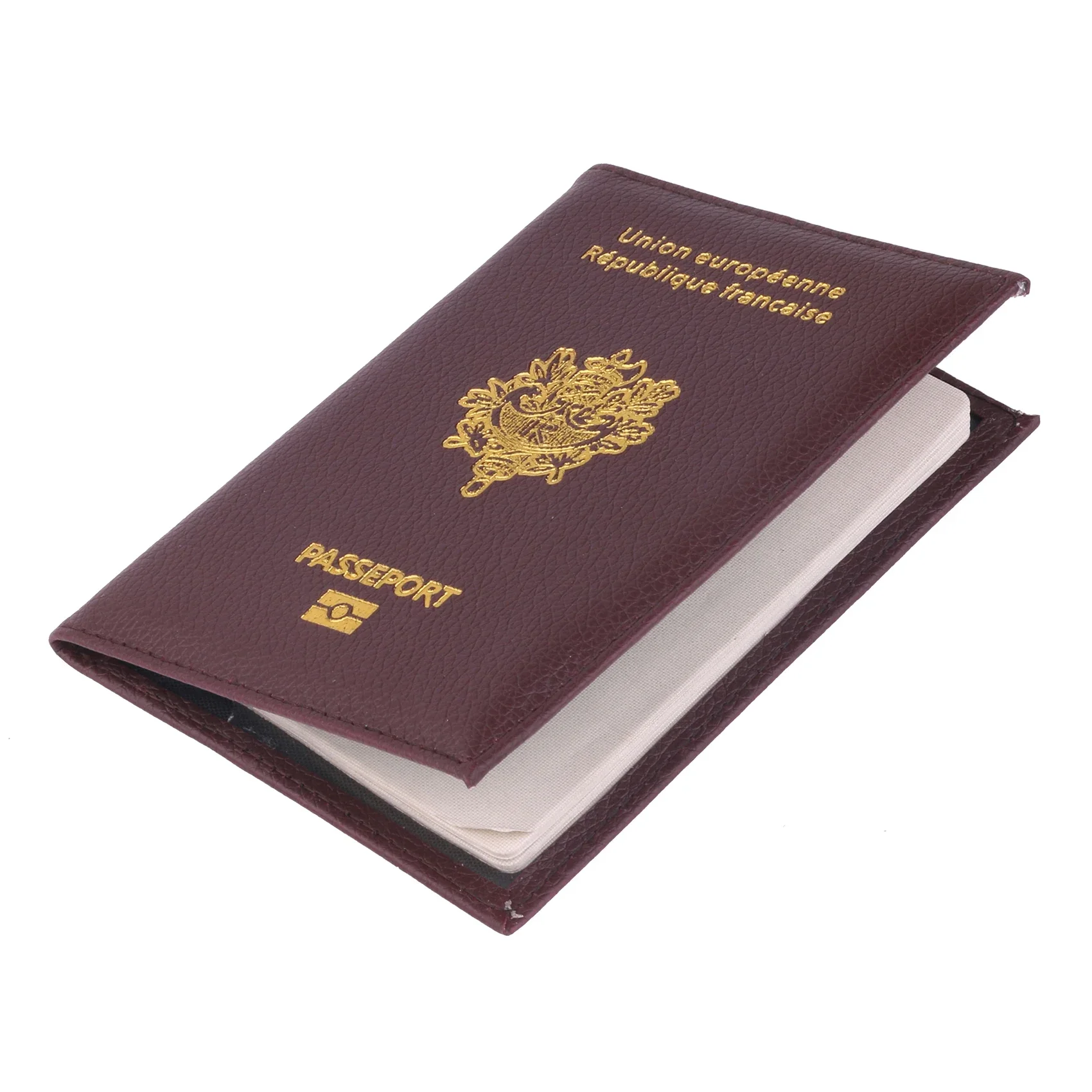 High Quality Pu Passport Protective Cover Bank Card Holder Travel Document Fashion Men and Women French Passport Cover Wallet